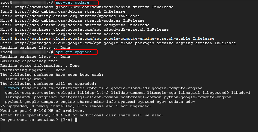 Actualizar v15.5 al Update 6 - Herramienta de actualización en Linux
