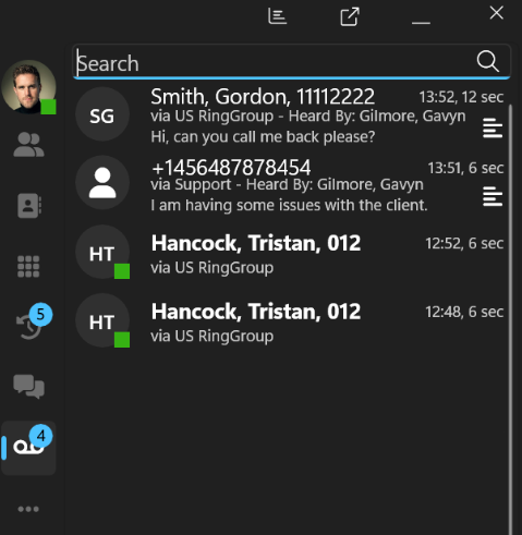 Buzón de voz compartido para Colas y Grupos de Timbrado – Softphone de Windows Buzón de voz compartido para Colas y Grupos de Timbrado - Softphone de Windows