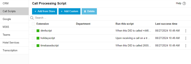 Tienda de scripts de procesamiento de llamadas Tienda de scripts de procesamiento de llamadas