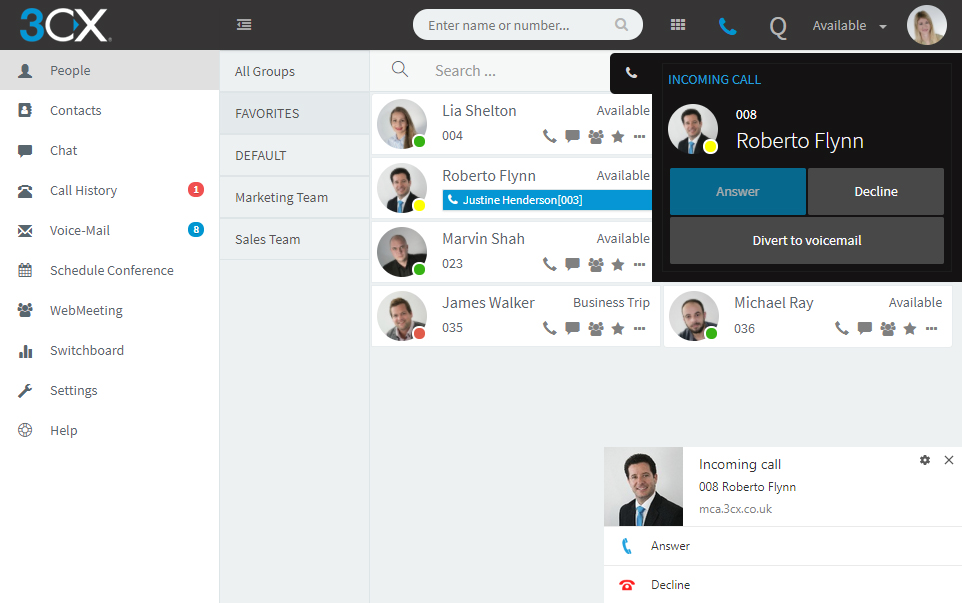 Nuevas características del Cliente Web junto con funcionalidades de Configuración de Teléfonos IP para el Administrador en SP1 BETA v15.5