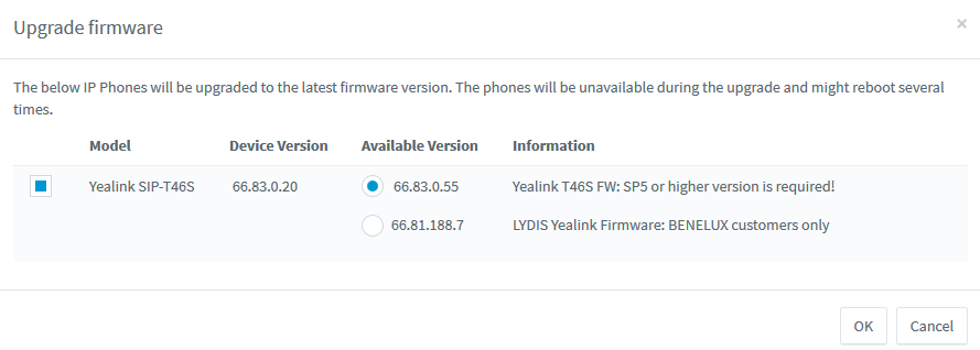 Obtenga el último firmware Yealink desde Consola de Administración 3CX