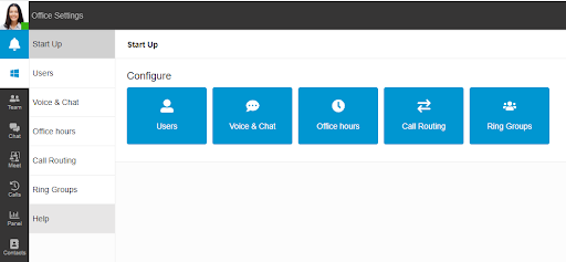Ajustes de oficina para configurar su 3CX StartUP