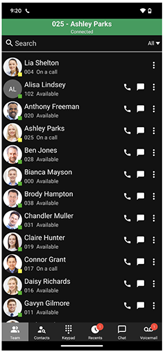 App Android - barra de llamada