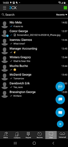 App 3CX Android - Chat