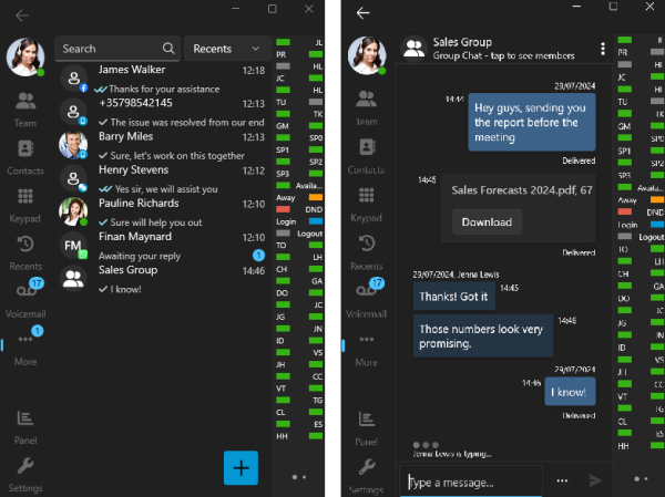 Atendiendo chats desde el Softphone 3CX para Windows Atendiendo chats desde el Softphone 3CX para Windows
