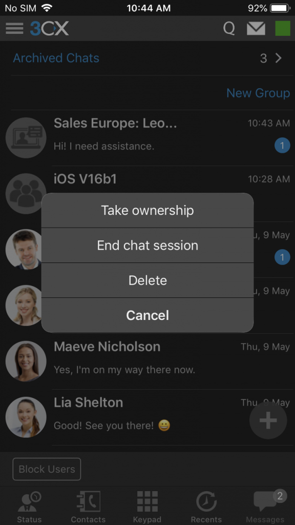 Ios Apps Chat Actualización BETA de la App 3CX para iOS. Con más funciones de chat