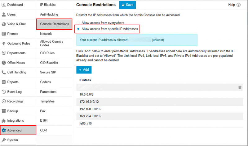Consejo de seguridad 4: Seguridad desde su Consola Bloqueo de la Consola de Administración