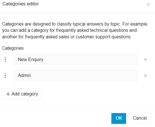 Crear plantillas para diferentes agentes Con el nuevo editor puede crear categorías para sus plantillas