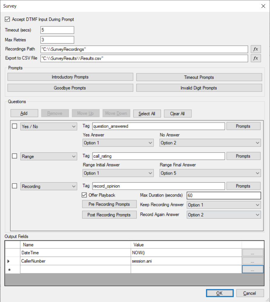 El nuevo componente de encuestas disponible en el Call Flow Designer 3CX Update 3