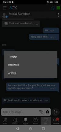 Transferir, asistir archivar chat en Android