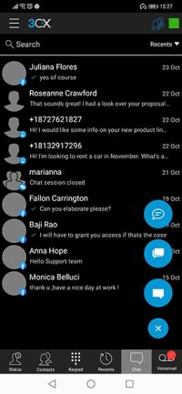 mensajes en la App Android