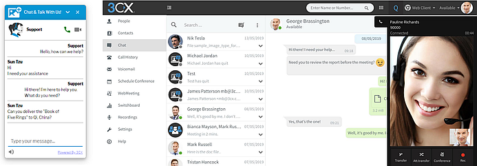 Chat en Vivo de 3CX para Web en el Update 2 de V16