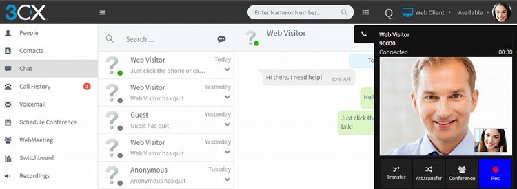 Chat con video para los visitantes de su sitio web con el plugin 3CX Live Chat & Talk