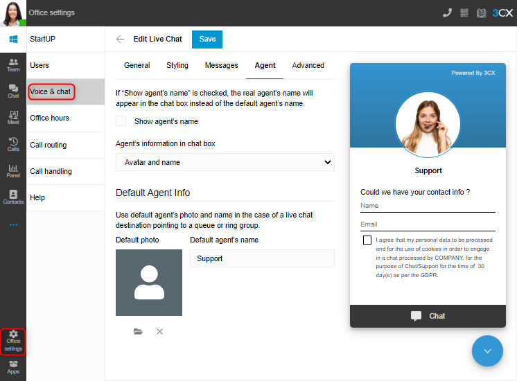 Update 5 beta – personalilzar chat desde el cliente web Personalizar el chat en vivo desde el cliente web