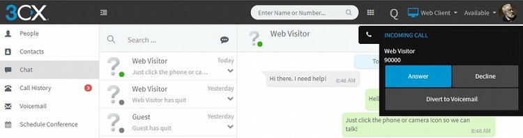 Reciba llamadas de los visitantes de su sitio web con el plugin 3CX Live Chat & Talk