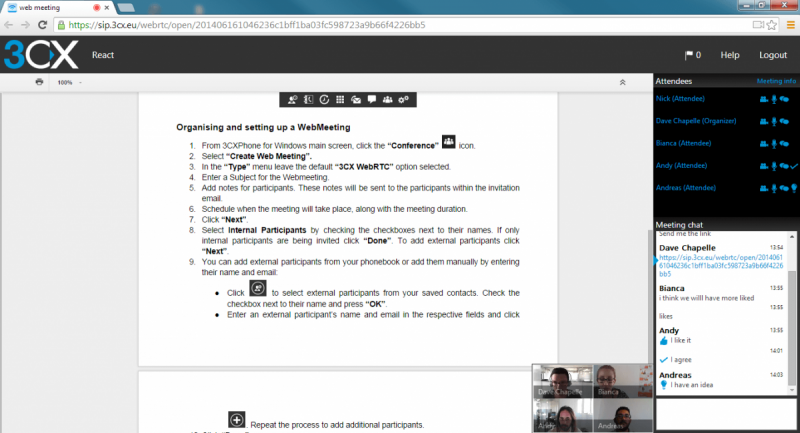 Compartir pantalla a través de webmeeting