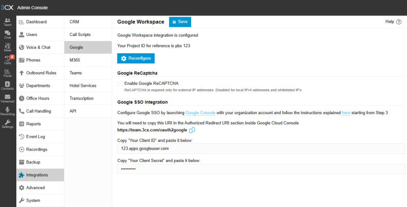 Conexión a Google Workspace Conexión a Google Workspace