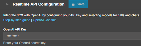 Configuración de la API