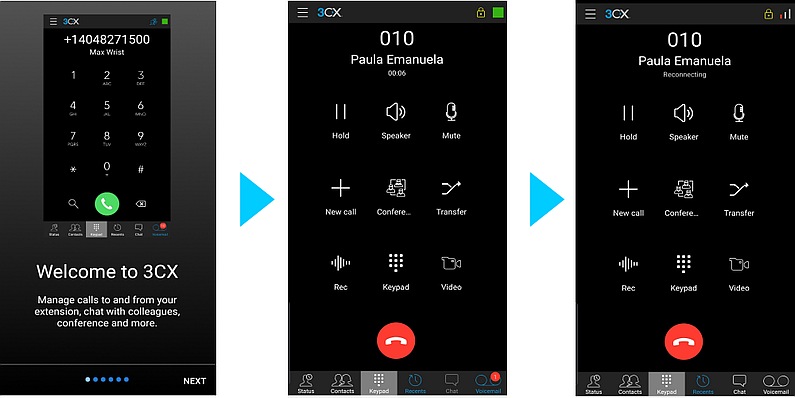 Configurador, llamadas seguras y reconexión en la app 3CX Android Beta