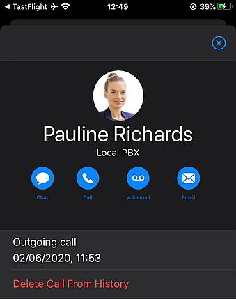 Tipo de contacto en el nuevo Release Candidate de la App para iOS
