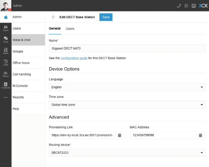 Nueva configuración DECT con el Update 7 Alpha Ahora incluye la nueva configuración DECT
