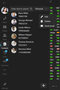 Filtrado de contactos