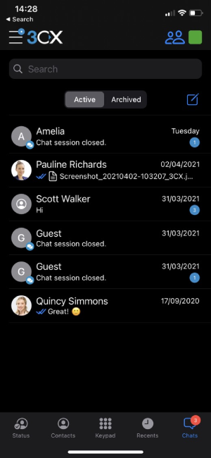 Funcionalidades mensajería beta iOS
