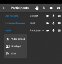 Funciones Adicionales para los Coanfitriones en el Panel de Participantes