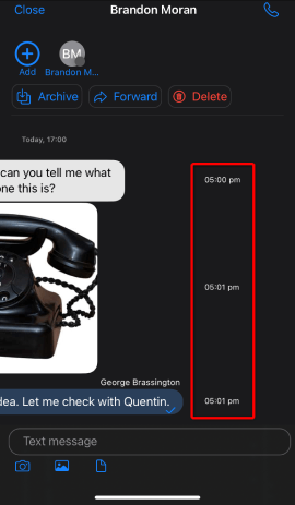 Desde la App puede ver cuando se enviaron los chats