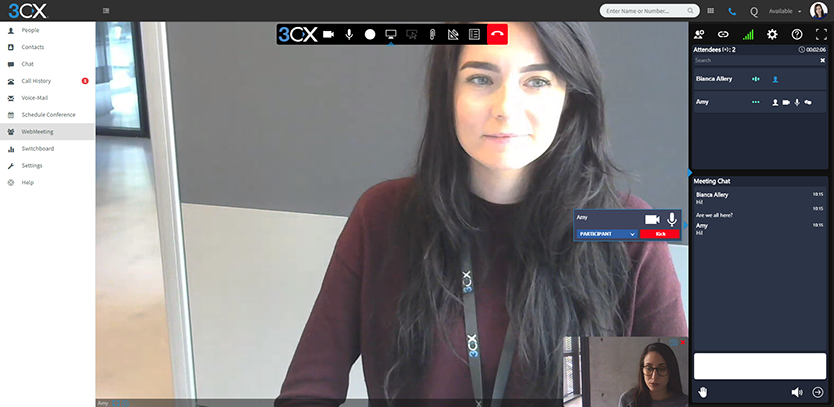 Nueva interfaz en WebMeeting 3CX