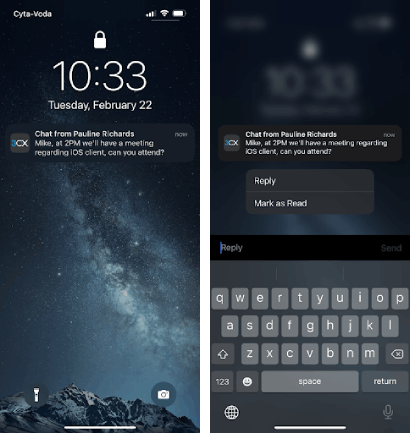 Respuesta rápida de chats en dispositivos iOS Incluso con pantalla bloqueada respuesta rápida de chats