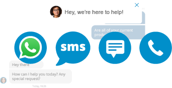 Todos sus canales en uno: WhatsApp, Chat en vivo, FB