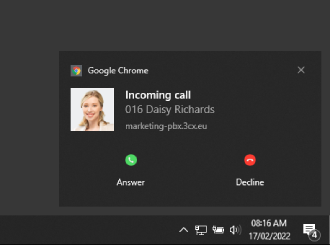 Llamada entrante incluso con el cliente web cerrado Recibir llamada entrante con las notificaciones PUSH