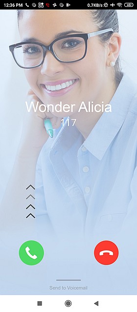 Pantalla de Llamada en la App 3CX para Android