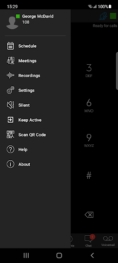 Todas las opciones desde el menú de la App Android