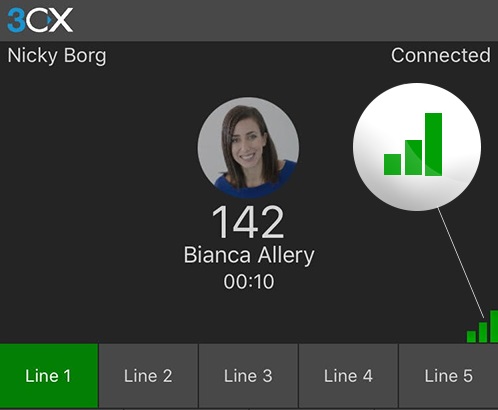Nuevo indicador de calidad de llamada para el Cliente VoIP iOS 3CX y Android