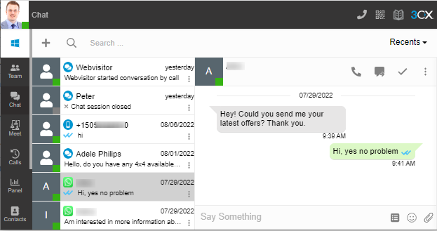 Responder mensajes de WhatsApp y SMS como un equipo Todos sus mensajes en una sola interfaz con el Update 5 V18