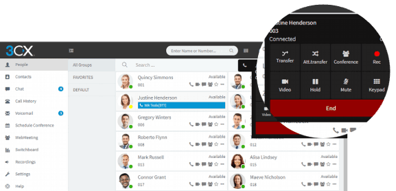 Softphone Web basado en WebRTC en 3CX V16