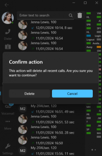 Softphone de Windows Beta 6 - Borrar todo el Historial de Llamadas