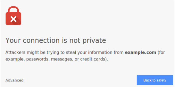 Su conexión no es privada