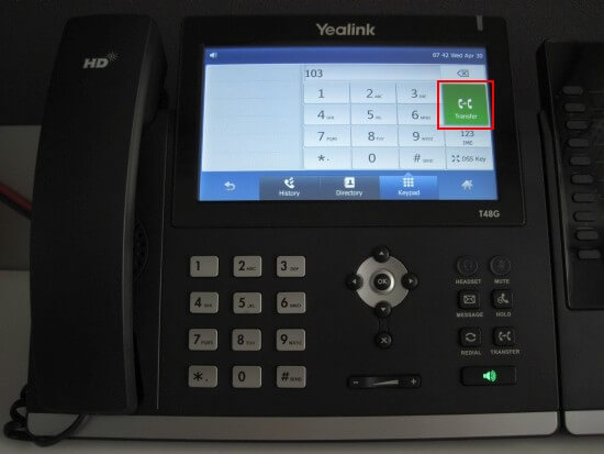 Transferencia ciega Yealink