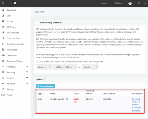 Cómo obtener el Release Candidate V18 Update 4 Actualizar al RC Update 4 V18