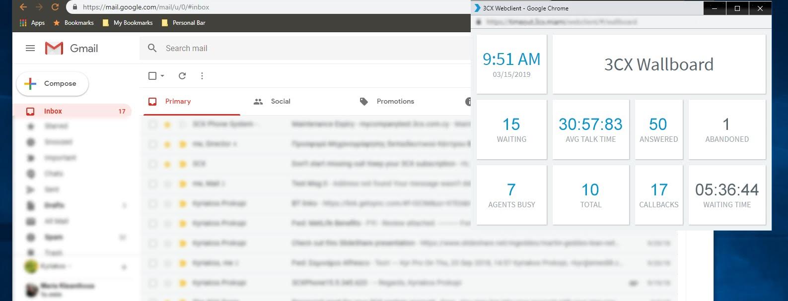 Nueva ventana dedicada al Wallboard en el Release Candidate de 3CX V16