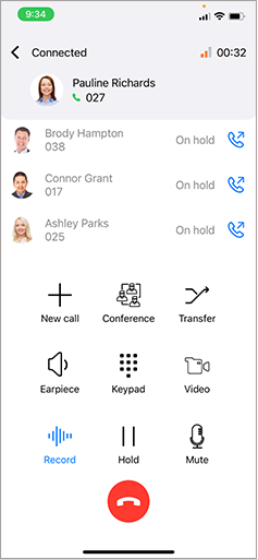iOS – vista multillamada Vista multillamada en la app iOS