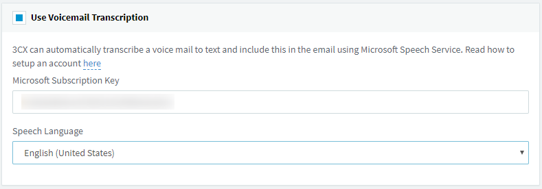 Transcripción del correo de voz a texto en 3CX V15.5 Actualización 4